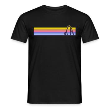 Montagnes russes Rétro Vintage - T-shirt homme - noir - Devant - AI Model Male 178 light (178cm)