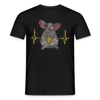Mice lovers Cheese lovers Cheese lovers Rats - Men's T-Shirt - black - Front - AI Model Male 178 light (178cm)