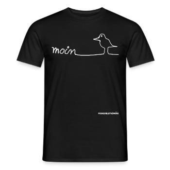 Moin Welcome Moin with Seagull - Men's T-Shirt - black - Front - AI Model Male 178 light (178cm)