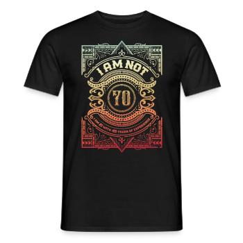 70 ans blagues gag d’anniversaire pour les grands-parents - T-shirt homme - noir - Devant - AI Model Male 178 light (178cm)