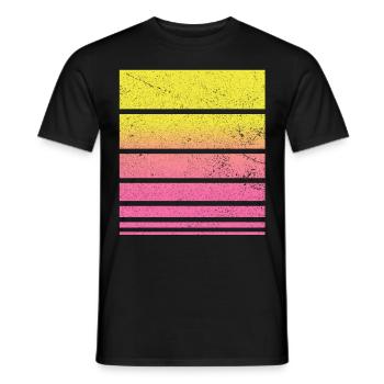 Sonne Retro Muster Vintage - Männer T-Shirt - Schwarz - Vorne - AI Model Male 178 light (178cm)