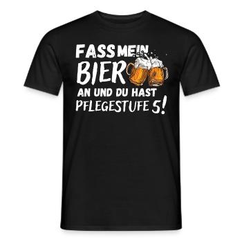Fass mein Bier an und du hast Pflegestufe 5! Sauf - Männer T-Shirt - Schwarz - Vorne - AI Model Male 178 light (178cm)