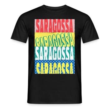 Saragossa Spanien Stadt Schrift Skyline Heimat - Männer T-Shirt - Schwarz - Vorne - AI Model Male 178 light (178cm)