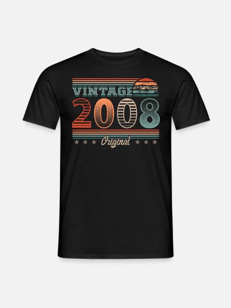 Vintage 2008 Fødselsår 2008 Fødselsdag Mænd - Mænd T-shirt - sort