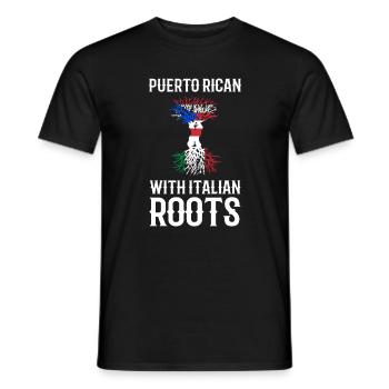Portoricain avec des racines italiennes Porto Rico Italie - T-shirt homme - noir - Devant - AI Model Male 178 light (178cm)
