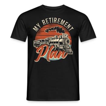 Steam Train Driver Trainspotting - Men's T-Shirt - black - Front - AI Model Male 178 light (178cm)
