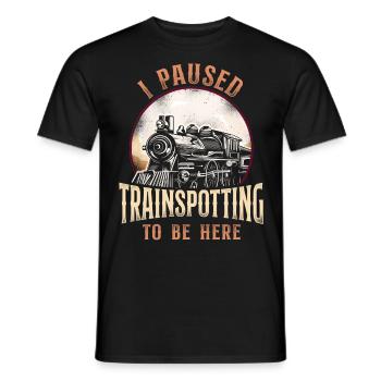 Conducteur de train à vapeur Trainspotting - T-shirt homme - noir - Devant - AI Model Male 178 light (178cm)