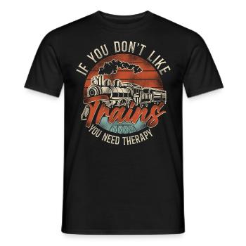 Conducteur de train à vapeur Trainspotting - T-shirt homme - noir - Devant - AI Model Male 178 light (178cm)