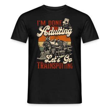 Conducteur de train à vapeur Trainspotting - T-shirt homme - noir - Devant - AI Model Male 178 light (178cm)