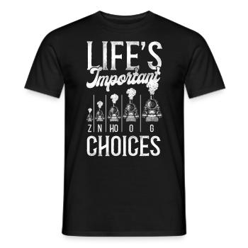 Steam Train Driver Trainspotting - Men's T-Shirt - black - Front - AI Model Male 178 light (178cm)