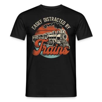 Steam Train Driver Trainspotting - Männer T-Shirt - Schwarz - Vorne - AI Model Male 178 light (178cm)