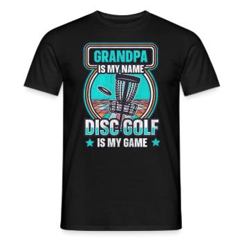 Grandpa Is My Name Disc Golf Is My Game für Opa - Männer T-Shirt - Schwarz - Vorne - AI Model Male 178 light (178cm)