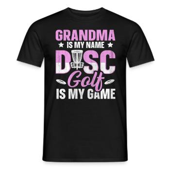 Grandma Is My Name Disc Golf Is My Game für Oma - Männer T-Shirt - Schwarz - Vorne - AI Model Male 178 light (178cm)