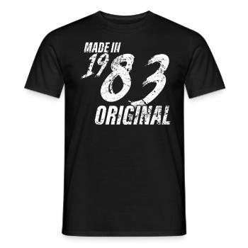 Made In 1983 Year of birth 1983 Birthday Women - Men's T-Shirt - black - Front - AI Model Male 178 light (178cm)