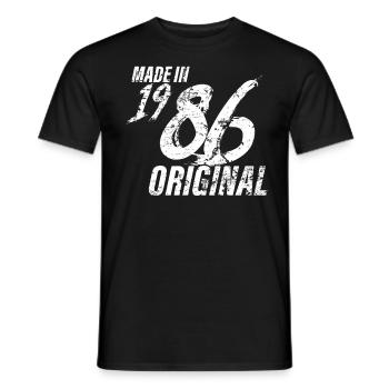 Made In 1986 Year of birth 1986 Birthday Women - Men's T-Shirt - black - Front - AI Model Male 178 light (178cm)