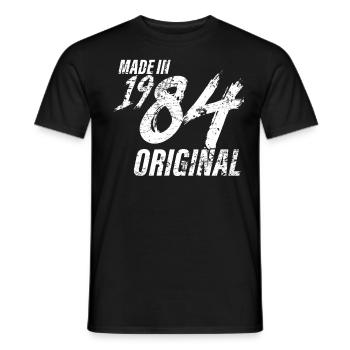 Made in 1984 Year of birth 1984 Birthday Women - Men's T-Shirt - black - Front - AI Model Male 178 light (178cm)