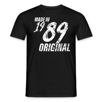 Fait En 1989 Année de naissance 1989 Anniversaire Femmes - T-shirt homme - noir - Devant - AI Model Male 178 light (178cm)