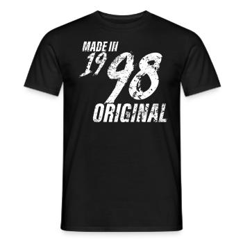 Made In 1998 Year of birth 1998 Birthday Women - Men's T-Shirt - black - Front - AI Model Male 178 light (178cm)