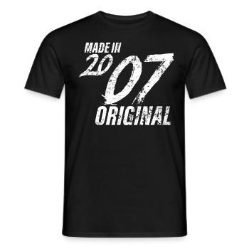 Fait En 2007 Année de naissance 2007 Anniversaire Femmes - T-shirt homme - noir - Devant - AI Model Male 178 light (178cm)