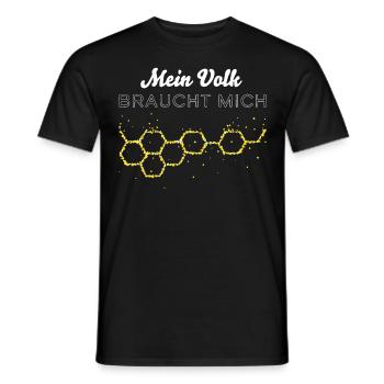 Mein Volk braucht mich Honig Imker Imkerei Biene - Männer T-Shirt - Schwarz - Vorne - AI Model Male 178 light (178cm)