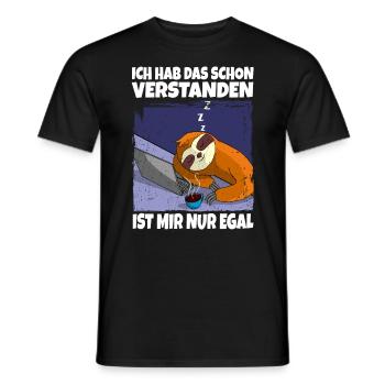 Ist mir nur egal Faultier Geschenk Büro - Männer T-Shirt - Schwarz - Vorne - AI Model Male 178 light (178cm)