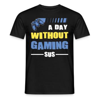 Joueur joueur une journée sans jeu SUS Jeu vidéo - T-shirt homme - noir - Devant - AI Model Male 178 light (178cm)