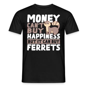 Money Can't Buy Happiness But It Can Buy Ferrets - Männer T-Shirt - Schwarz - Vorne - AI Model Male 178 light (178cm)