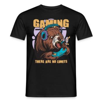 Jeu Il n’y a pas de limites Nerd Gamer Jeu vidéo - T-shirt homme - noir - Devant - AI Model Male 178 light (178cm)