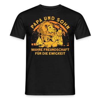 Papa und Sohn Wahre Freundschaft für die Ewigkeit - Männer T-Shirt - Schwarz - Vorne - AI Model Male 178 light (178cm)
