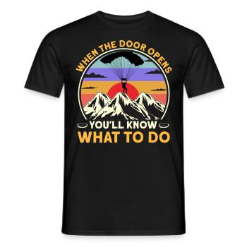 When The Door Opens You'll Know What To Do - Men's T-Shirt - black - Front - AI Model Male 178 light (178cm)