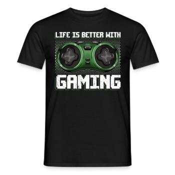 La vie du joueur est meilleure avec le jeu vidéo de jeu - T-shirt homme - noir - Devant - AI Model Male 178 light (178cm)