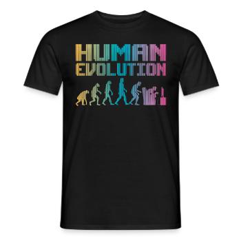Jeu Human Evolution Player Gamer Jeu vidéo - T-shirt homme - noir - Devant - AI Model Male 178 light (178cm)