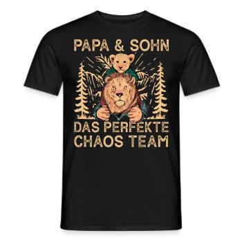 Papa und Sohn Das Perfekte Chaos Team - Männer T-Shirt - Schwarz - Vorne - AI Model Male 178 light (178cm)