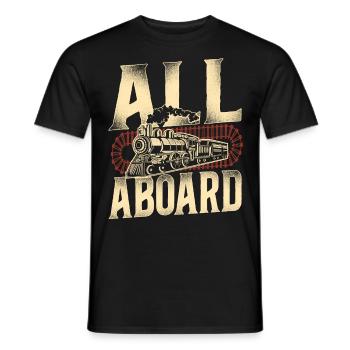 Conducteur de train à vapeur Trainspotting - T-shirt homme - noir - Devant - AI Model Male 178 light (178cm)