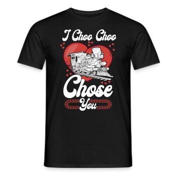 Conducteur de train à vapeur Trainspotting - T-shirt homme - noir - Devant - AI Model Male 178 light (178cm)
