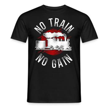 Steam Train Driver Trainspotting - Men's T-Shirt - black - Front - AI Model Male 178 light (178cm)