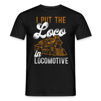 Steam Train Driver Trainspotting - Men's T-Shirt - black - Front - AI Model Male 178 light (178cm)