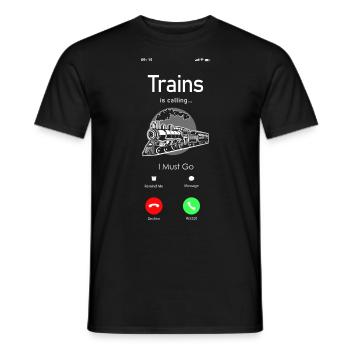 Conducteur de train à vapeur Trainspotting - T-shirt homme - noir - Devant - AI Model Male 178 light (178cm)