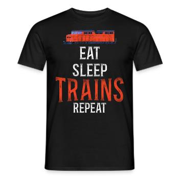 Freight Diesel Train Driver - Men's T-Shirt - black - Front - AI Model Male 178 light (178cm)