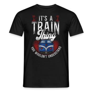 Freight Diesel Train Driver - Men's T-Shirt - black - Front - AI Model Male 178 light (178cm)