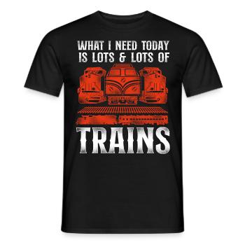 Freight Diesel Train Driver - Men's T-Shirt - black - Front - AI Model Male 178 light (178cm)