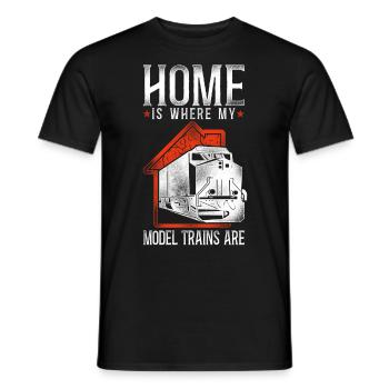 Freight Diesel Train Driver - Men's T-Shirt - black - Front - AI Model Male 178 light (178cm)