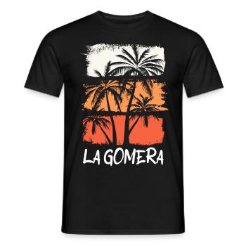 La Gomera Summer Sun Beach Sea Palms Holiday - Men's T-Shirt - black - Front - AI Model Male 178 light (178cm)