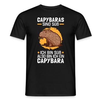 Capybaras sind süß Wasserschwein Capybara - Männer T-Shirt - Schwarz - Vorne - AI Model Male 178 light (178cm)