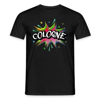Cologne Cologne Allemagne Ville Pop Art Comic Art - T-shirt homme - noir - Devant - AI Model Male 178 light (178cm)