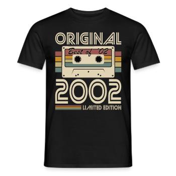 20ème anniversaire millésime 2002 Original Best of 2002 - T-shirt homme - noir - Devant - AI Model Male 178 light (178cm)