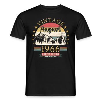 Original August Vintage 1966 Geburtstag Geschenk - Männer T-Shirt - Schwarz - Vorne - AI Model Male 178 light (178cm)