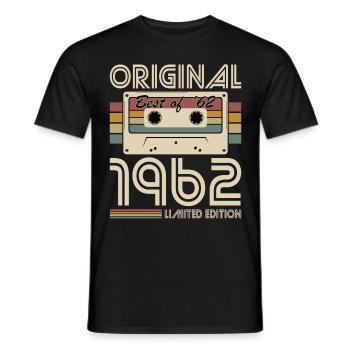 60. Geburtstag Jahrgang 1962 Original Best of 1962 - Männer T-Shirt - Schwarz - Vorne - AI Model Male 178 light (178cm)
