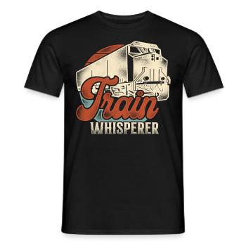 Freight Diesel Train Driver - Men's T-Shirt - black - Front - AI Model Male 178 light (178cm)