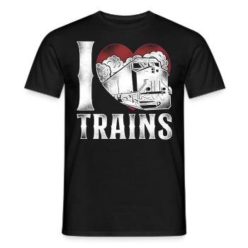 Freight Diesel Train Driver - Men's T-Shirt - black - Front - AI Model Male 178 light (178cm)